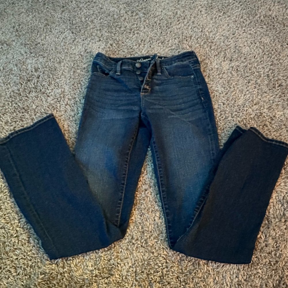 High rise skinny boot-cut jeans